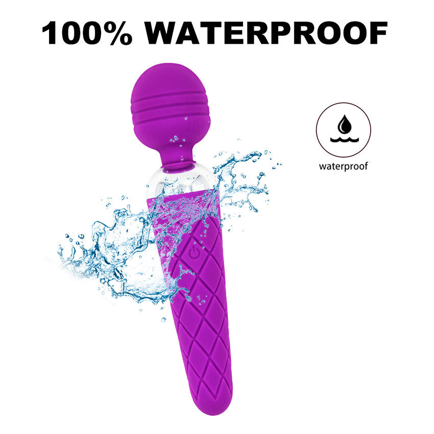 Vibrator Massager for Women, 10 Vibration Quiet Massager Body-Safe Silicone, Wireless Body Massage Wand (Pink)